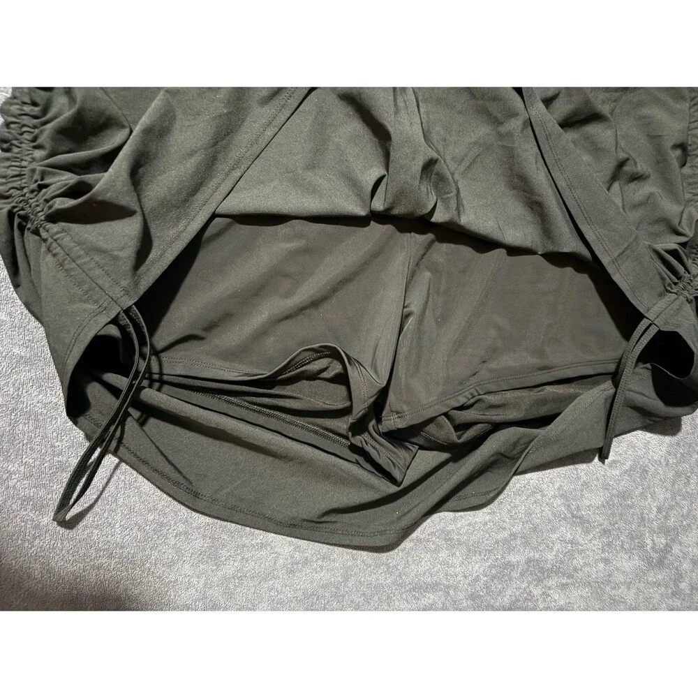 Torrid size 5 solid black shirred or touched side swim skirt bottoms